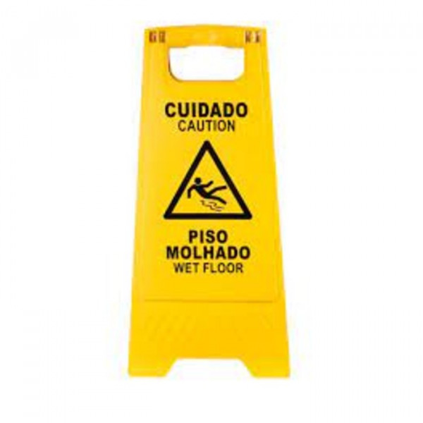 PLACA SINALIZADORA PISO MOLHADO SANTA CLARA/SUPERPRO
