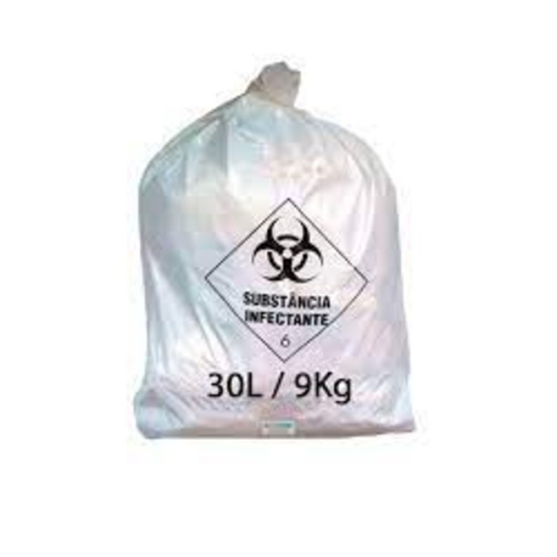 SACO LIXO 30x100Un 39x62x0 04mm INFECTANTE BRANCO