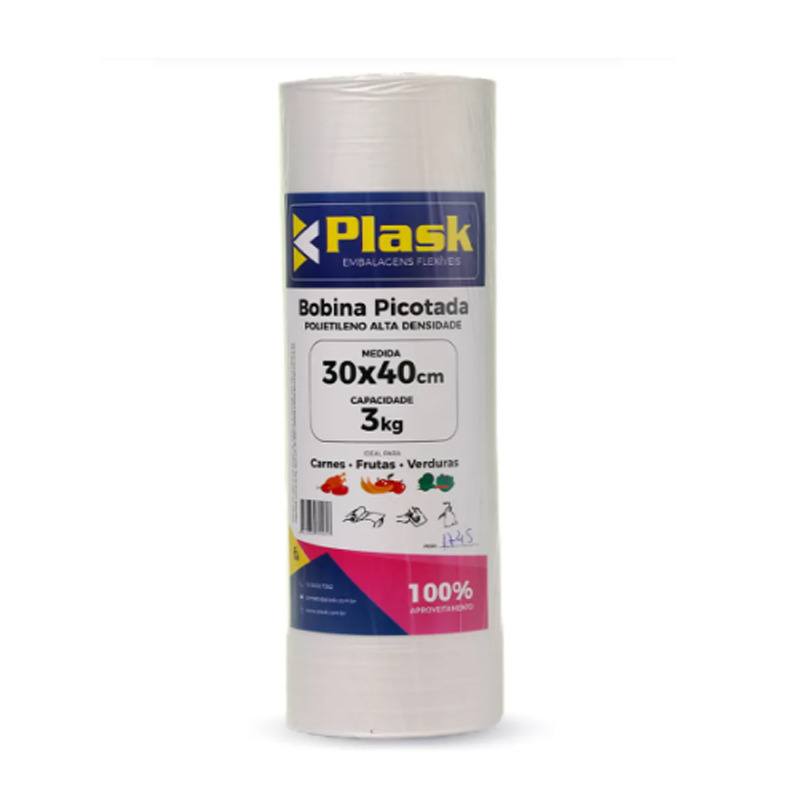 BOBINA PICOTADA PLASK REFORCADA FUNDO RETO 30x40