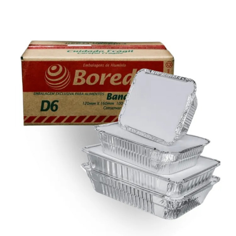BANDEJA BOREDA  D6 RETANGULAR 500ml 120x160mm 100Un