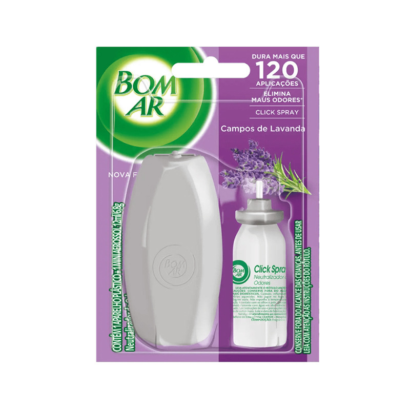 BOM AR CLICK SPRAY APARELHO+REFIL LAVANDA 12ml