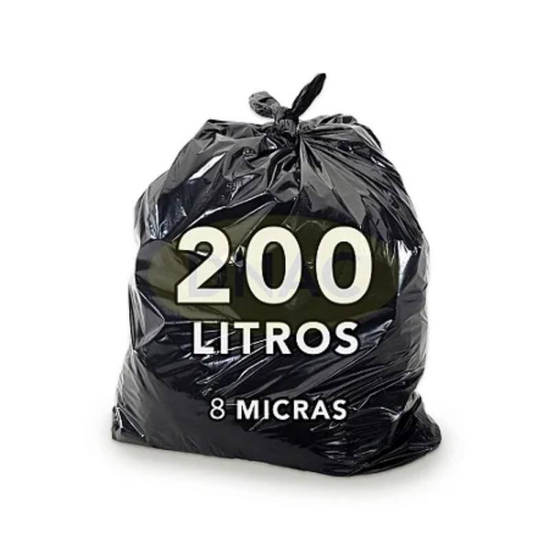SACO LIXO 200x100Un 90x106x0 08mm PRETO