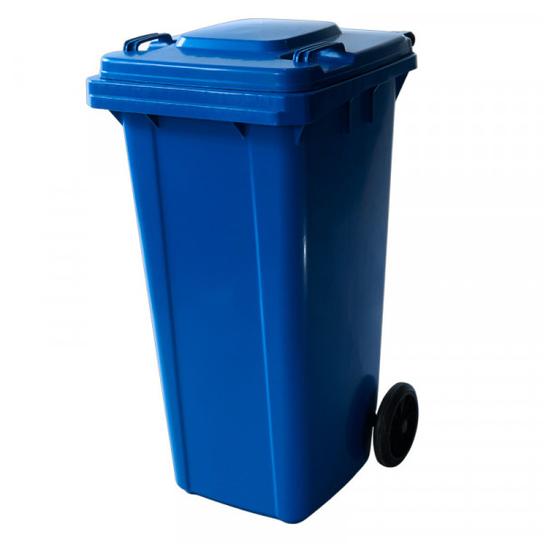 COLETOR LIXO 120L COM RODAS TONK AZUL