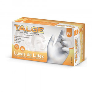 LUVA DESCARTAVEL LATEX TALGE COM PO PP 100Un*