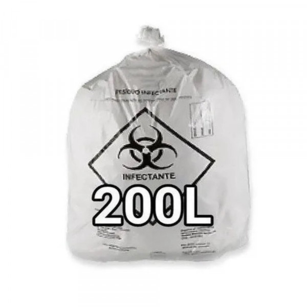 SACO LIXO 200x100 90x103x0 05mm INFECTANTE BRANCO