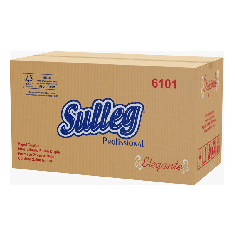 PAPEL INTERFOLHADO SULLEG ELEGANTE FD 22x20cm 2400Fls  Ref.6101