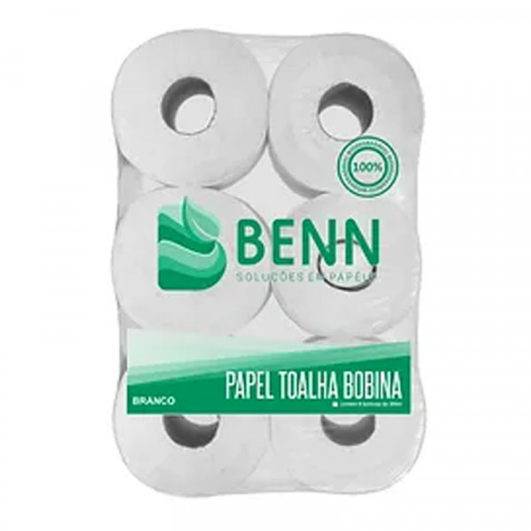 PAPEL TOALHA BOBINA BENN BRANCO ESCURO 6x200  REF: 3479