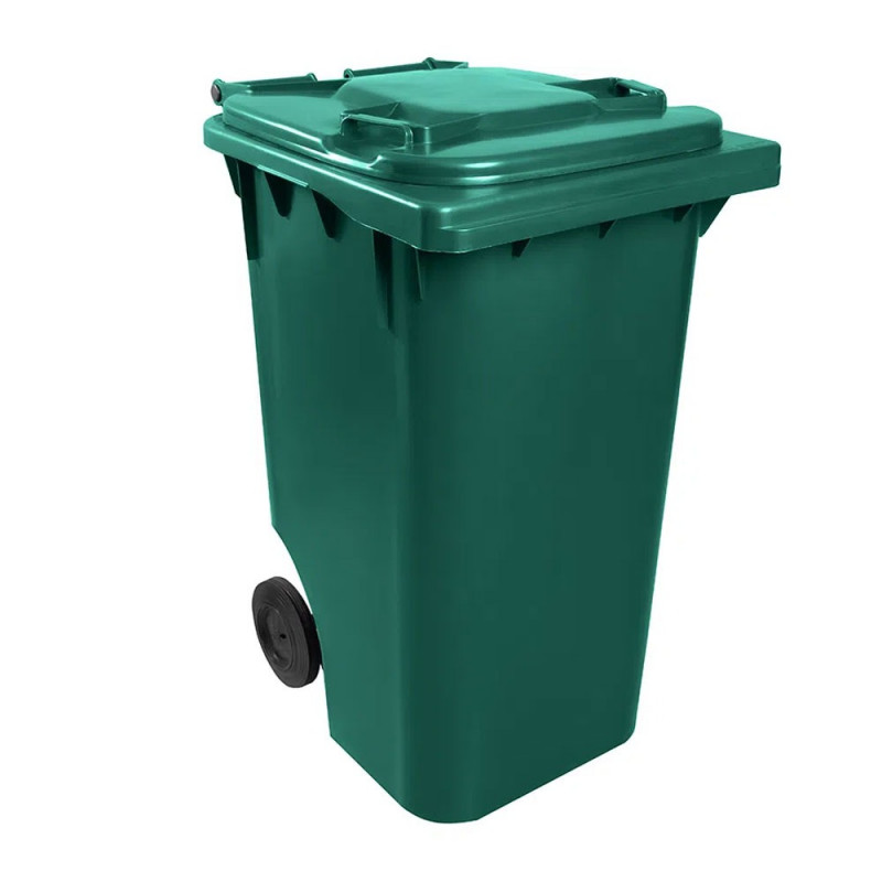 COLETOR LIXO 240L COM RODAS TONK VERDE