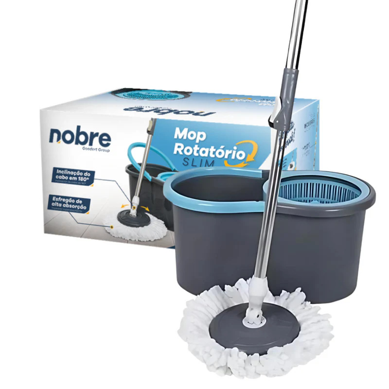 MOP GIRATORIO BALDE CESTO PLASTICO ROTARY SLIM NOBRE 1REFIL 13L
