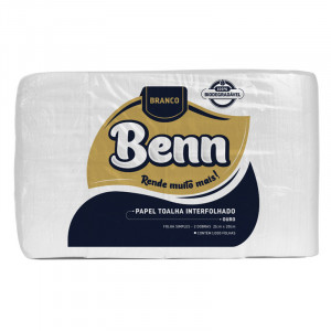 PAPEL TOALHA INTERFOLHADO BENN OURO 100% CELULOSE 22x19x1000Fl REF: 43.270