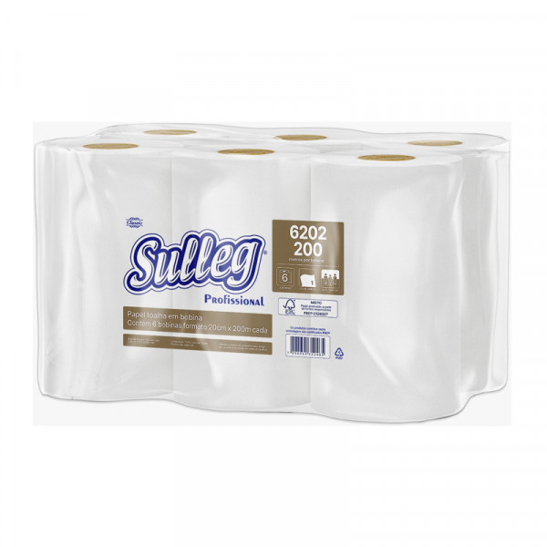 PAPEL TOALHA BOBINA SULLEG CLASSIC  200x6Un  Ref.6202