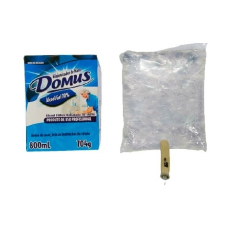 ALCOOL GEL 70% DOMUS BAG  800ml