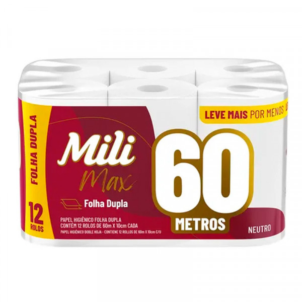 PAPEL HIGIENICO MILI MAX NEUTRO FD  60x12Un