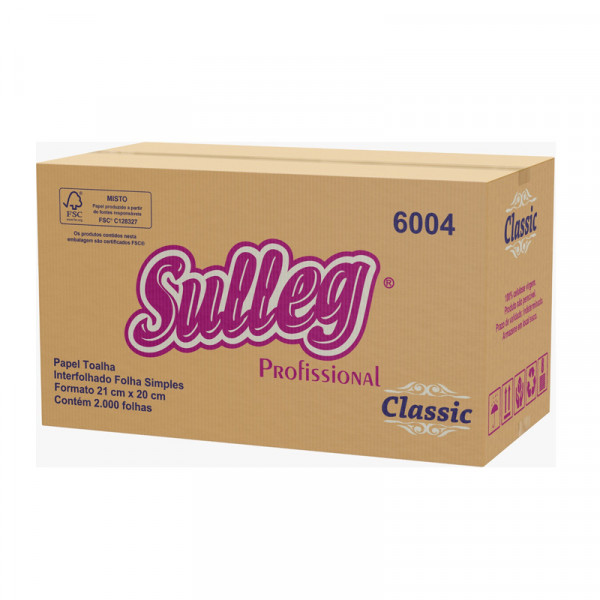 PAPEL INTERFOLHADO SULLEG CLASSIC FS  20x21 100 Cel 2000Fl  Ref.6004