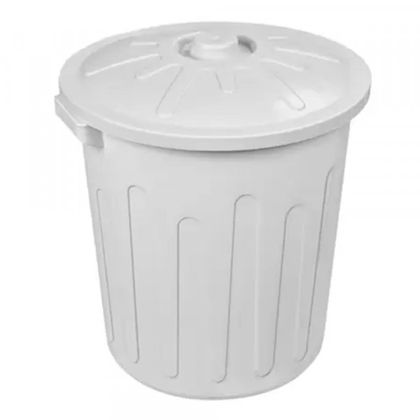 LIXEIRA ARQPLAST TAMPA BRANCA  30L
