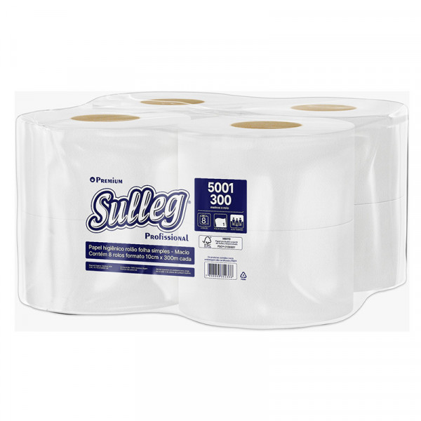 PAPEL HIGIENICO ROLAO SULLEG PREMIUM FS  300x8Un Ref.5001