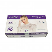 LUVA DESCARTAVEL VINIL TALGE COM PO  P 100Un