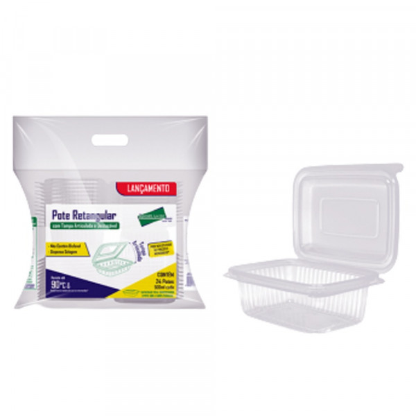 KIT POTE RETANGULAR PRAFESTA/TOTALPLAST 24x750ml