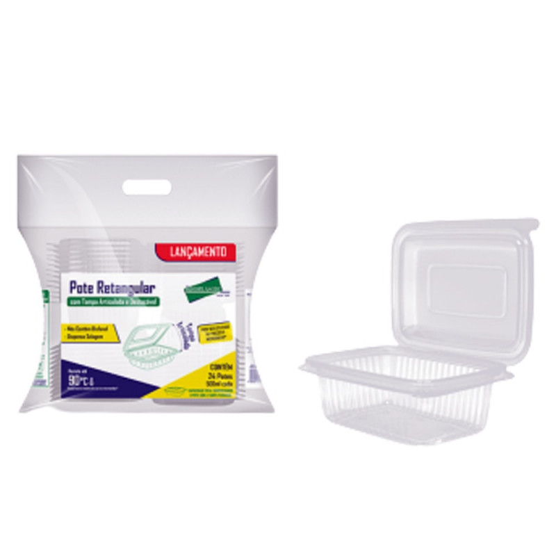 KIT POTE RETANGULAR PRAFESTA/TOTALPLAST 24x750ml