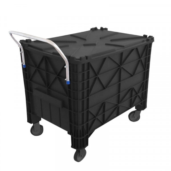 COLETOR CONTENTOR JSN 4RODAS+TAMPA  370L PRETO