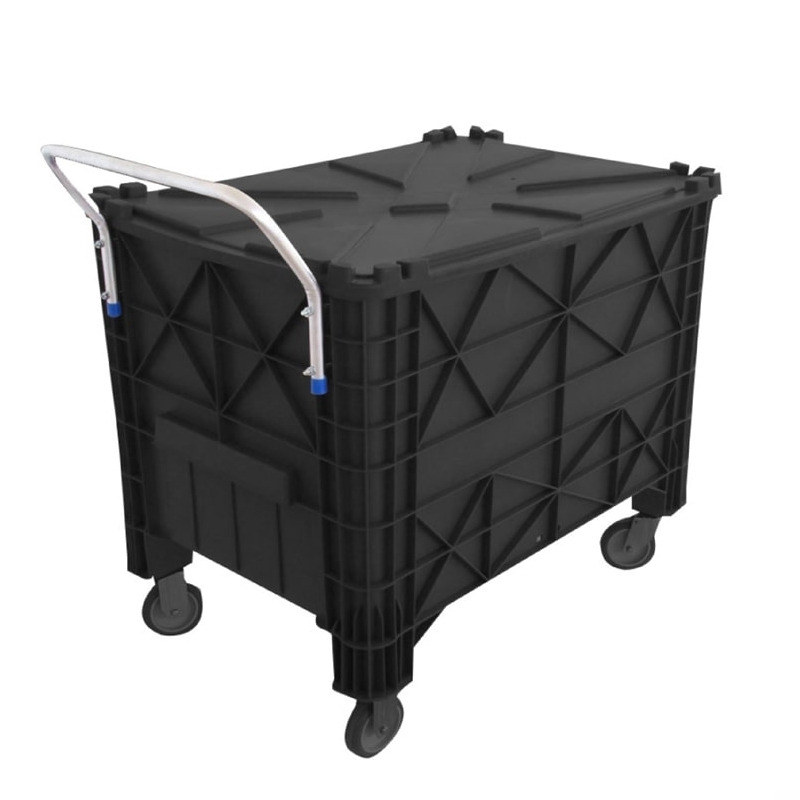 COLETOR CONTENTOR JSN 4RODAS+TAMPA  370L PRETO