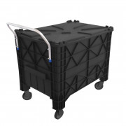 COLETOR CONTENTOR JSN 4RODAS+TAMPA  370L PRETO