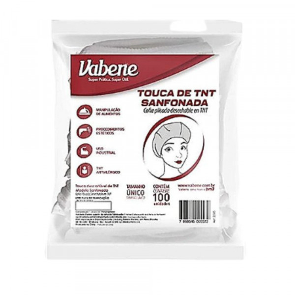 TOUCA DESCARTAVEL TNT VABENE/ INOVEN BRANCA 100Un