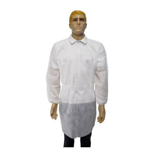 AVENTAL DESCARTAVEL ANAPOLIS 50g TNT MANGA LONGA BRANCO  10Un