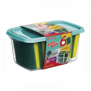 ESPONJA COM POTE ESFREBOM C/6 DUPLA FACE E NAO RISCA BT002K