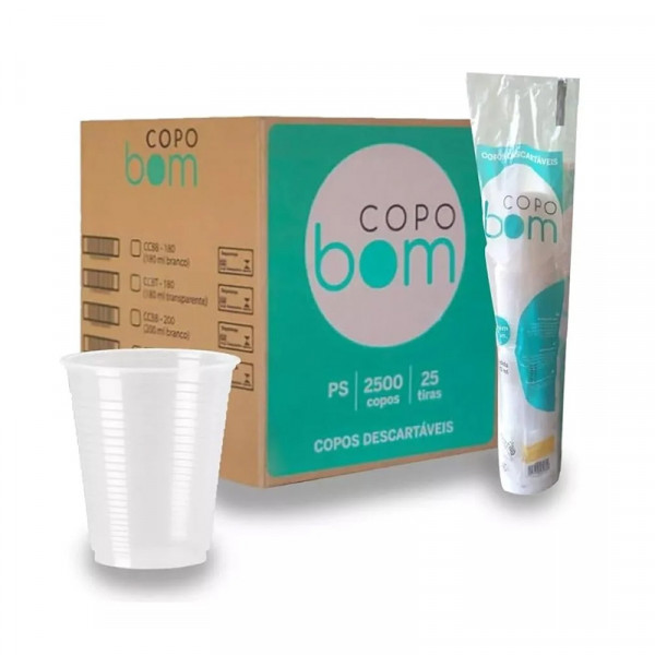 COPO DESCARTAVEL COPOBOM BRANCO PS 2500x200ml
