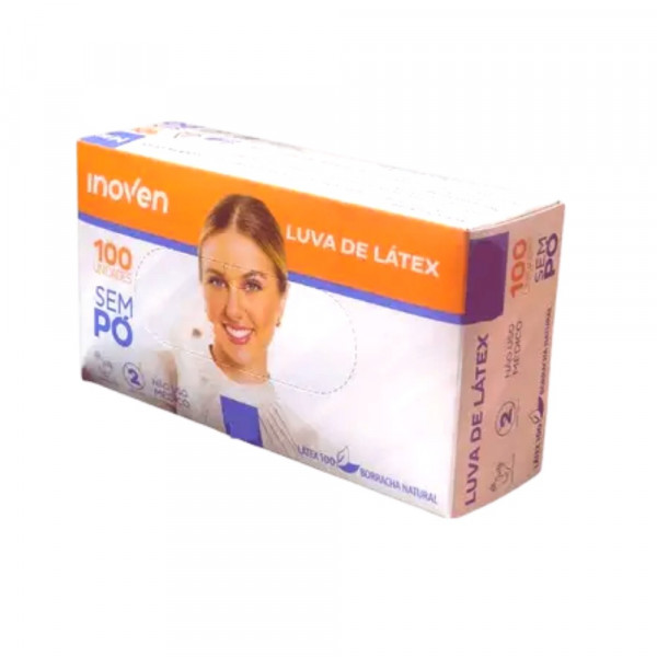 LUVA DESCARTAVEL LATEX INOVEN SEM PO G  100Un