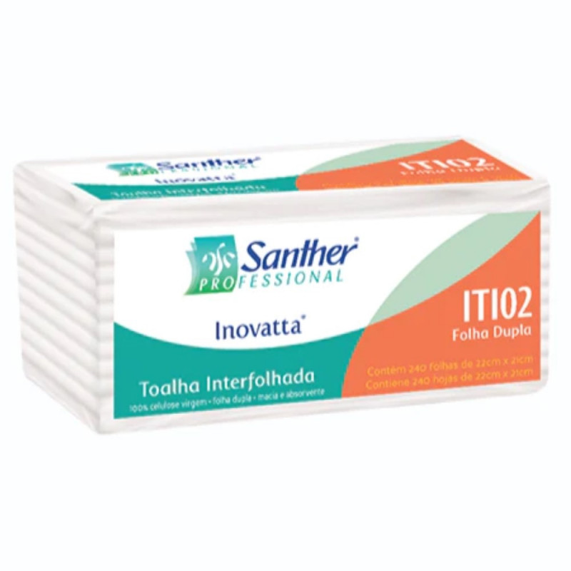 PAPEL TOALHA INTERFOLHADO SANTHER INOVATTA FD 21x21,5cm 2400Fls  REF: ITI02