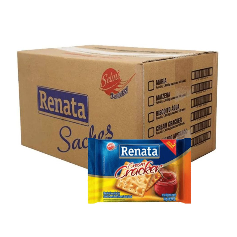 BISCOITOS **SACHE** CREAM CRACKER 2x2 RENATA  10x360Un