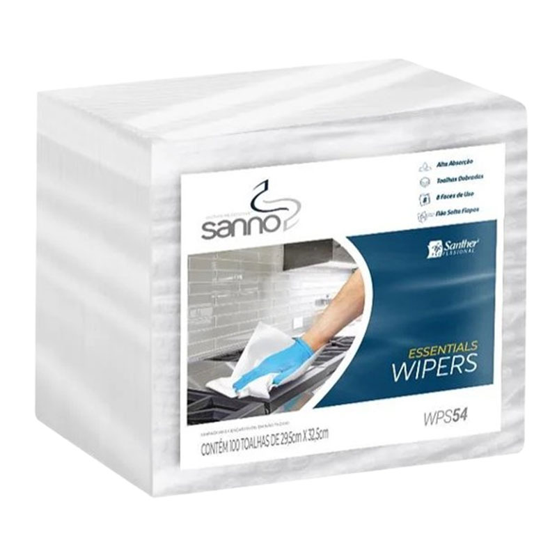 WIPER SANTHER SANNO ESSENCIALS BRANCO DOBRADO 29,5x32,5 100Fls  WPS54